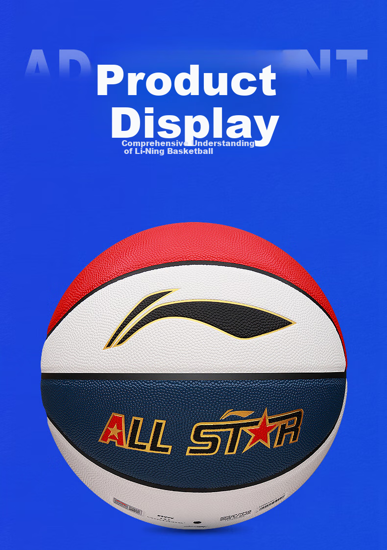 Li-Ning Basketball Size 5 for Children, Kindergarten, Elementary School Students, Indoor And Outdoor Use on Cement Courts, Youth Non-Slip Wear-Resistant PU Basketball, Blue Color 11