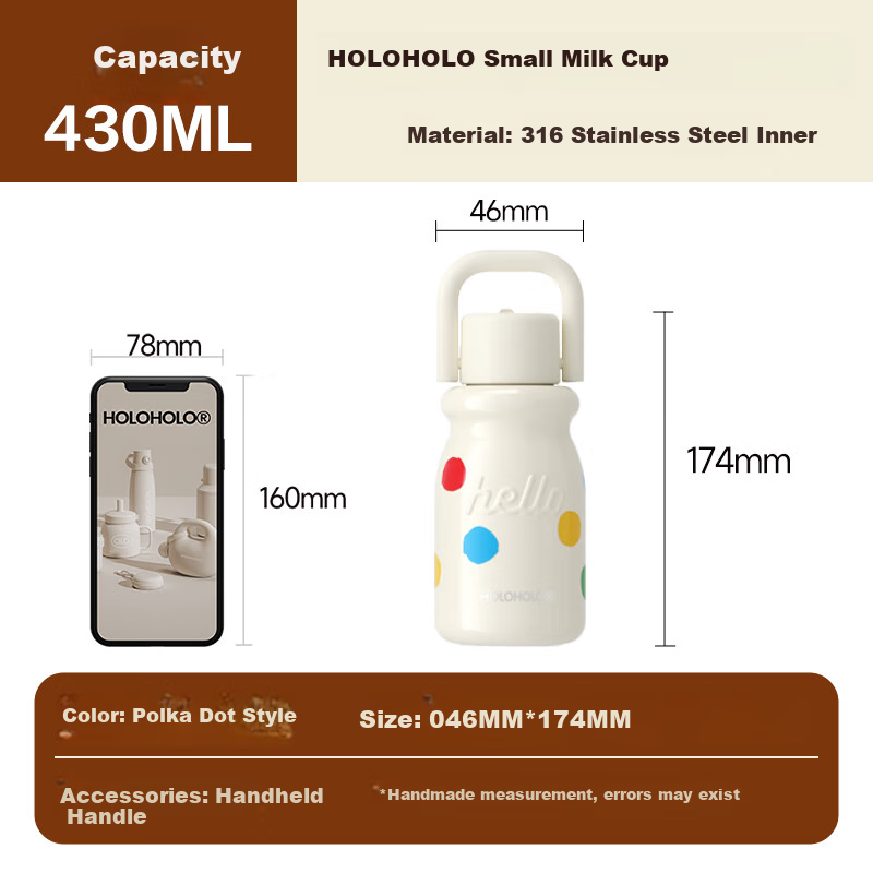 HOLOHOLO 316L Large Capacity Insulated Tumbler for Men and Women High-Quality Gift Back-to-School Essential Student Straw Water Bottle