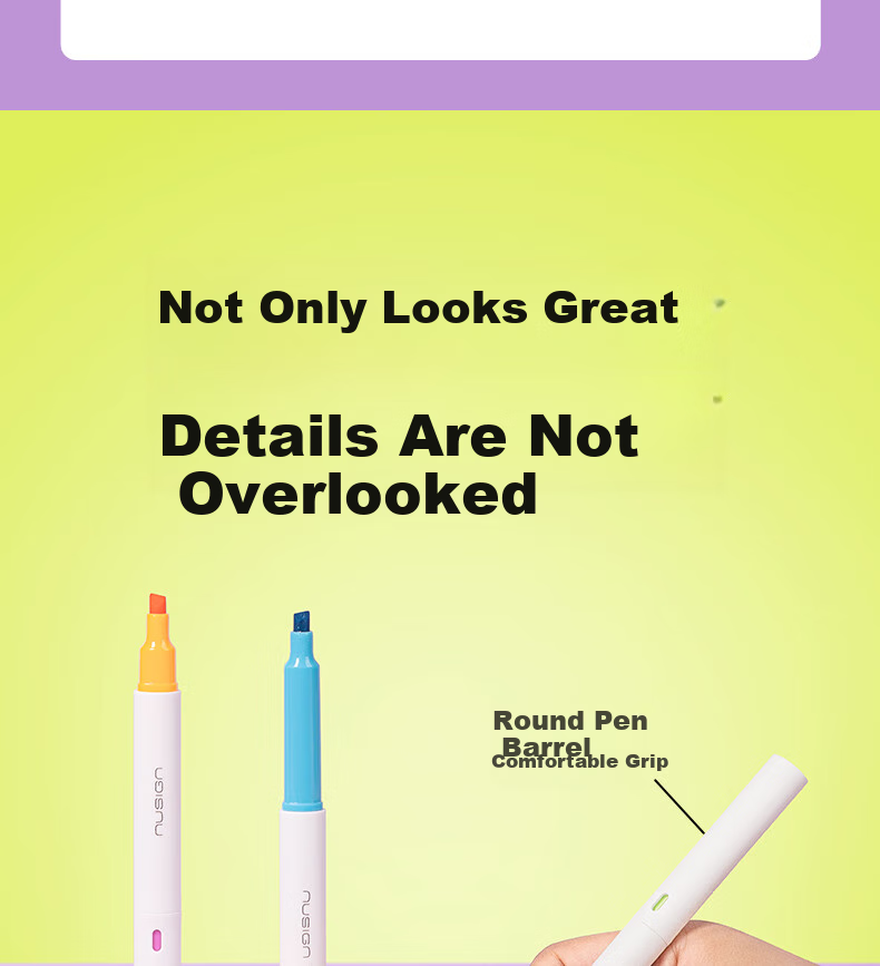 NUSIGN Dual-Tip Two-Color Bleed-Resistant Highlighters for Exam Review And Key Marking, 6 Colors, 3 Pens NS720-1 [Best-Selling Product], Deli's High-End Brand 9