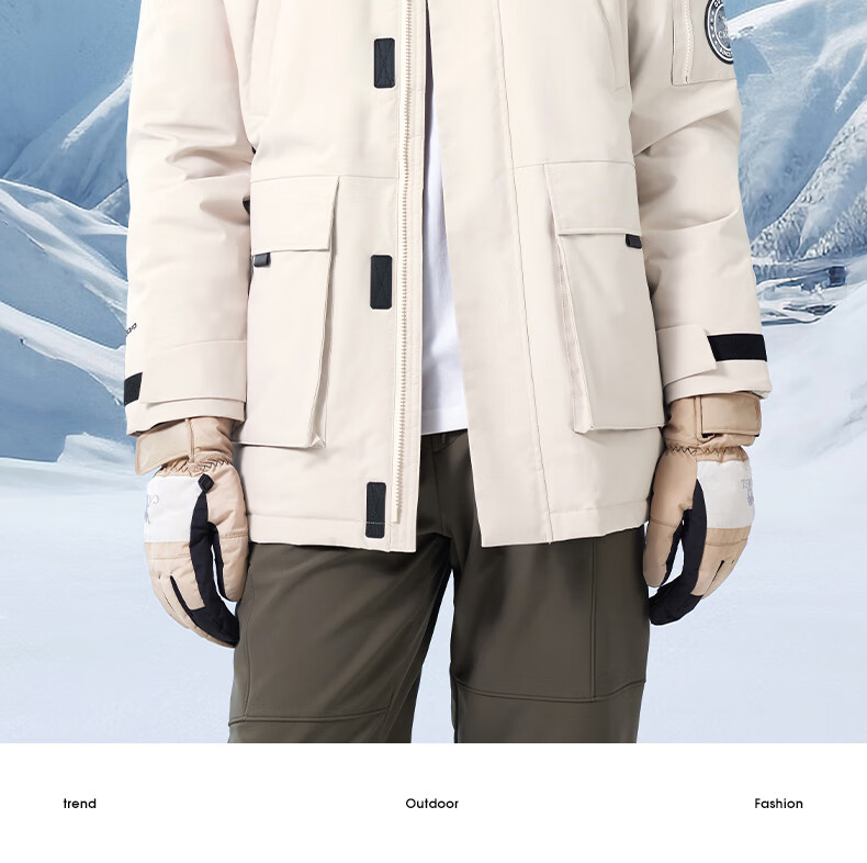 CAMEL Outdoor Down Jacket Unisex 035 Water-Repellent Thickened Warm Parka Coat 16