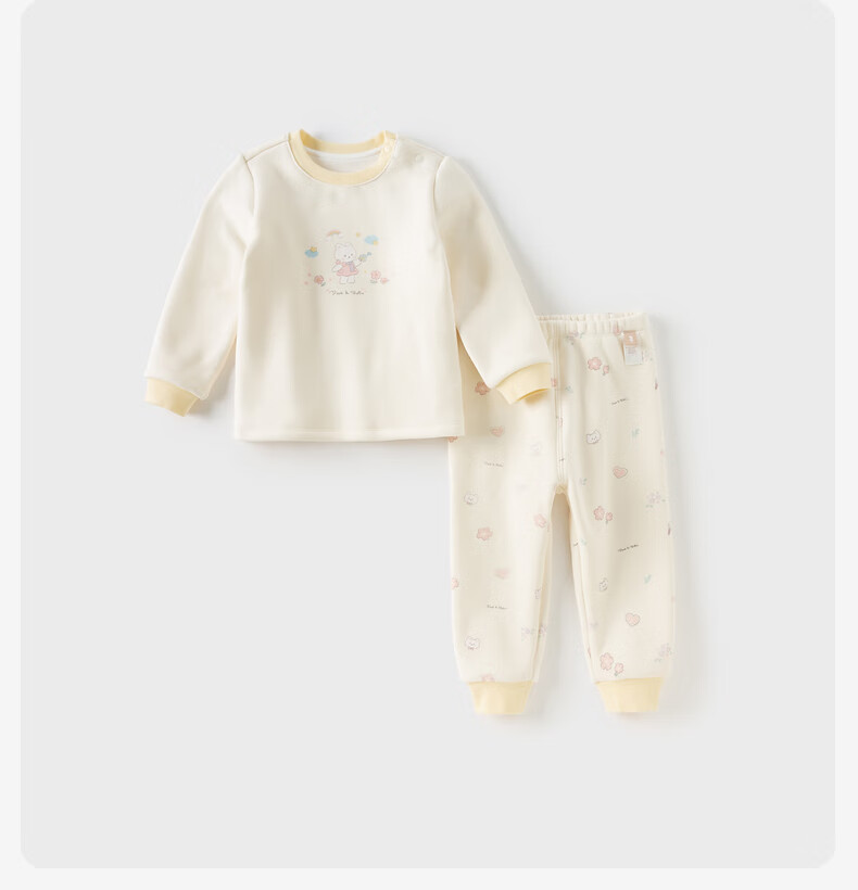 DAVE & BELLA Kids Thermal Underwear Set Autumn Winter Boys Girls Homewear Fleece Lined Pajamas 4