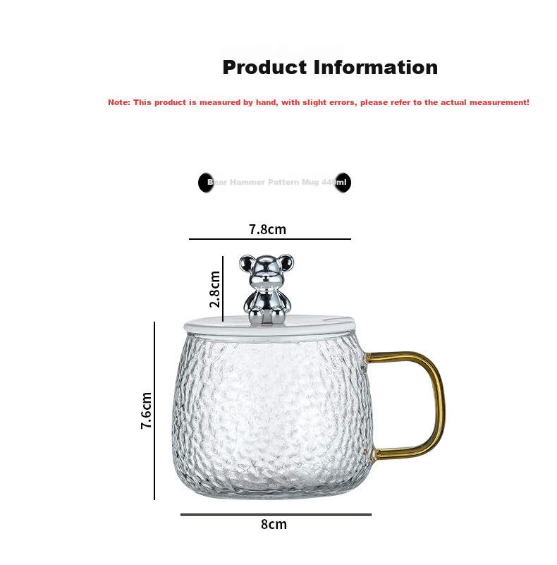 CRISTALGLASS Heat-Resistant Glass Cup Set with Handle for Tea Brewing, Large Capacity Water Mug, Milk Cup, Coffee Mug for Home Use 9