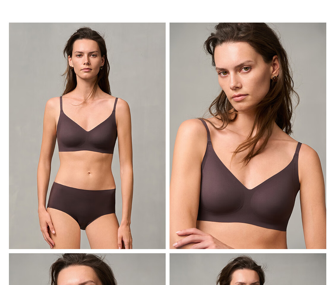 Aimer Wireless Breathable Hole-Free Cup Wire-Free Comfortable Bra and Panty Set 21