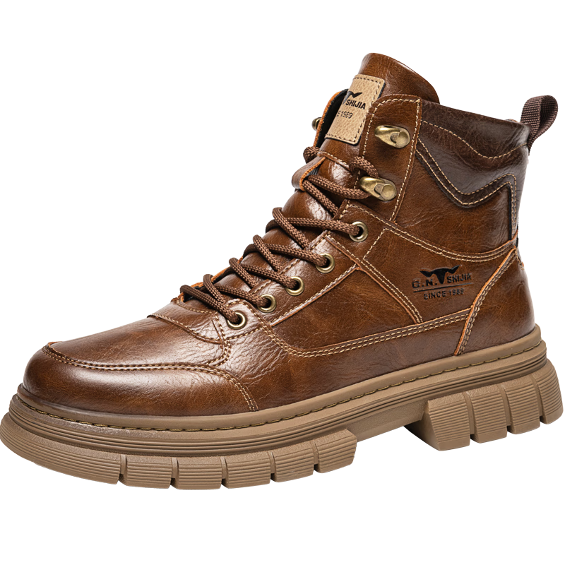 G.N.Shi Jia [Zhang Ruoyun Style] Men's Autumn Winter New Retro British Martin High-top Durable Work Boots