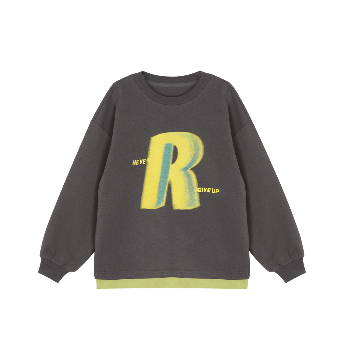 LUSON Chen Da Zhu Boys' Sweatshirt, Spring And Autumn 2025 New Style, Children's Spring Outfit, Big Kids' Faux Two-Piece Long-Sleeve Top