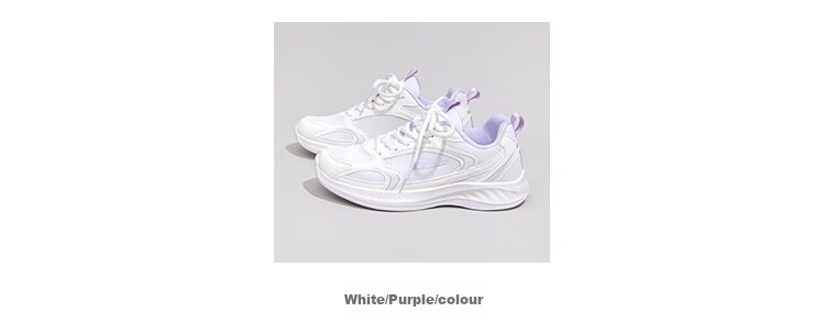 Warrior Women's Shoes, 2026 Fall New Soft-Soled Running Sneakers for Women, White/purple-Single Mesh Style, Size 35 2