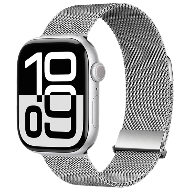Watchbond Compatible with Apple Watch S11/S12 Band, Apple IWatch S9/S10 Band, Milanese Loop for S8/SE, Dual Magnetic, Suitable for Men And Women, Summer 42mm Metal Wristband