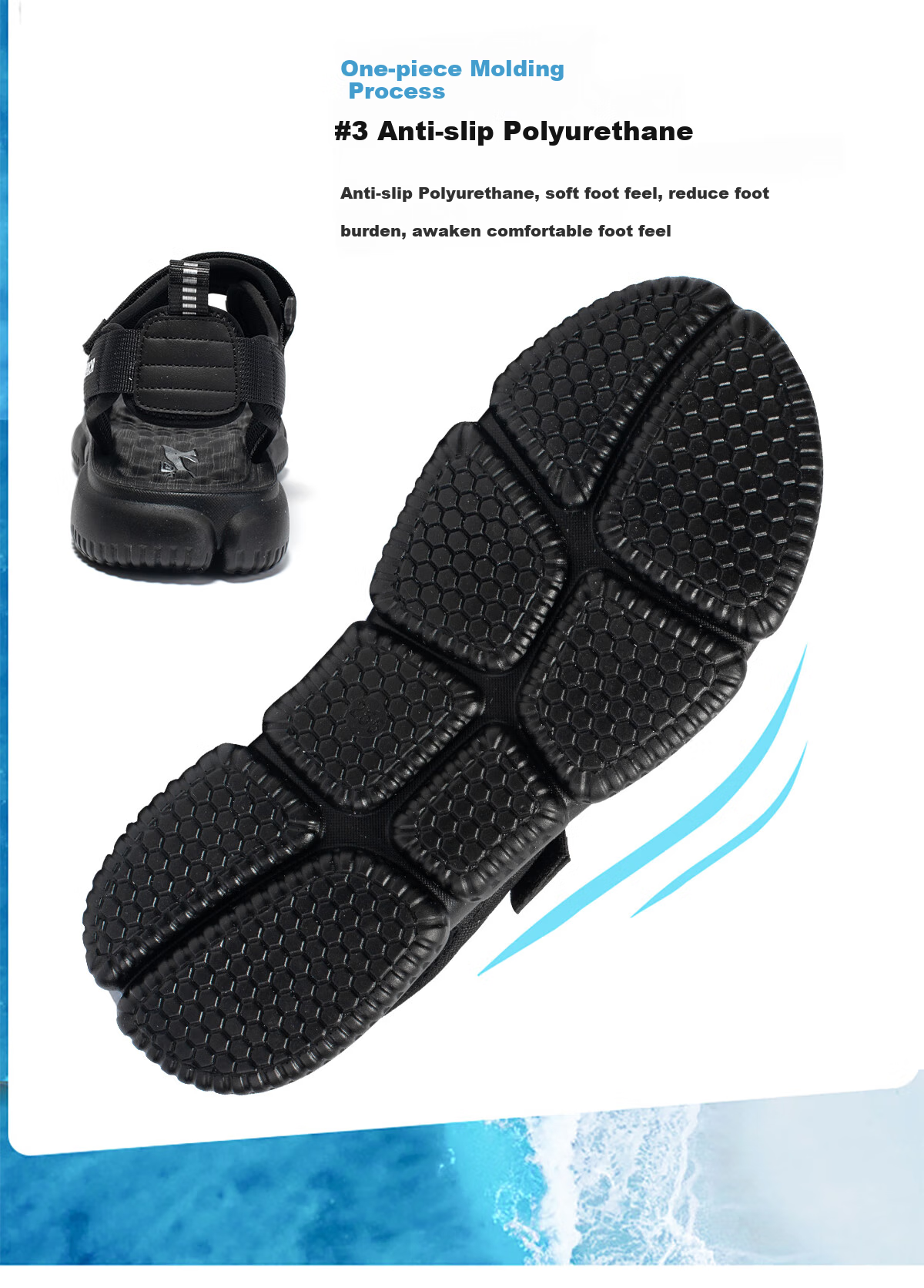 Huili Men's Shoes, Summer Outdoor Sandals, Casual Comfortable Soft-Soled Slippers, Versatile Men's Beach Shoes, 0496 Black, Size 40 9