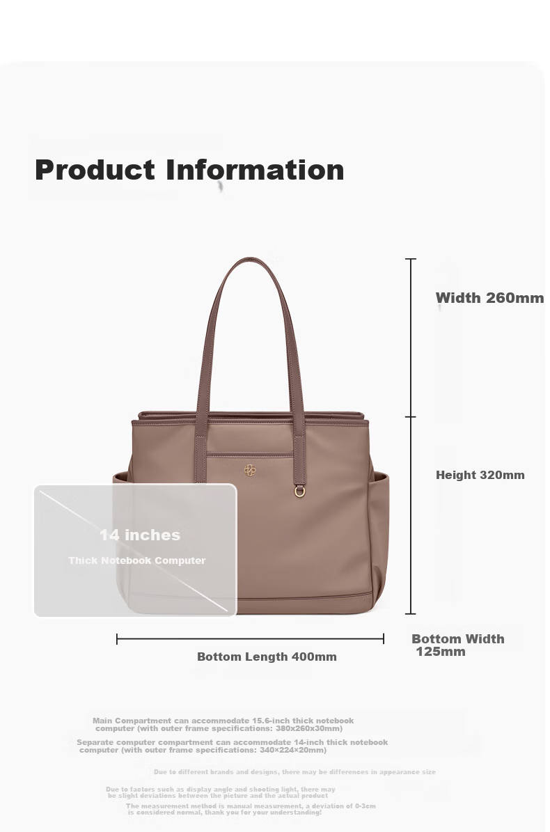 GOLF Shoulder Bag for Women, Three-Layer Large Capacity Tote Bag, 14-Inch Handheld Laptop Bag, Commuter Water-Resistant Bag, Women's Handbag 20