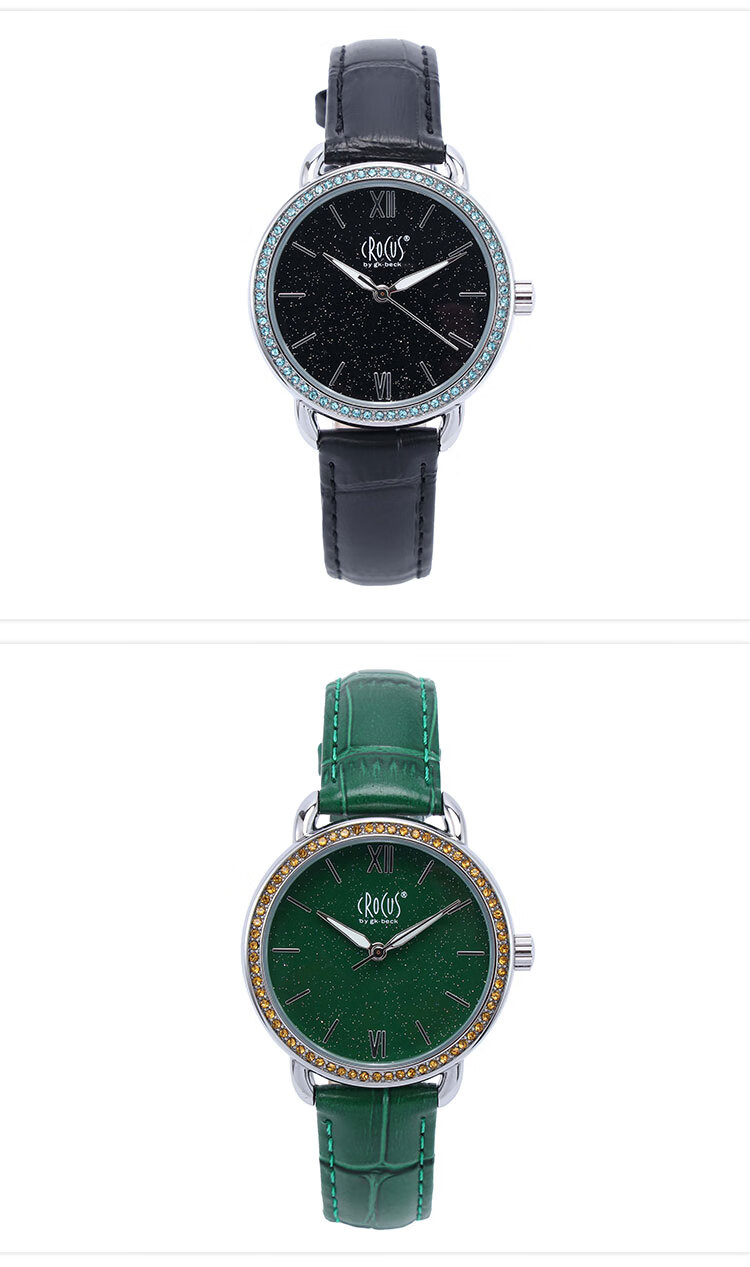 CROCUS BY GK BECK Women's Minimalist Leather Strap Watch Fashion Luxury Quartz Gift for Girlfriend Birthday Christmas New Year 3