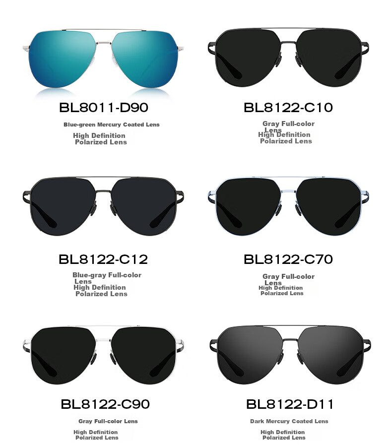 BOLON Sunglasses, Polarized Driving Fishing Sun Protection Glasses for Men, Toad-Shaped Glasses, Gift for Boyfriend, Trendy BL8122 D11 9