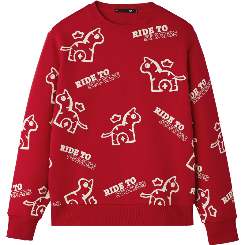 HLAHLA Men's Spring Hoodie 26 Zeng Shunxi Same Style Year of the Horse New Year Series Long Sleeve HNZWW1F025A
