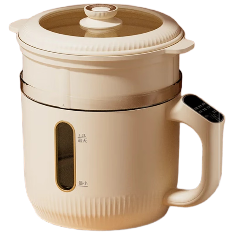 AUX Electric Cooking Pot, Electric Hot Pot, Small Electric Pot, Electric Steamer, Noodle Cooker, Student Dormitory All-In Instant Noodle Hot Pot, 1.2L Multifunctional Pot, AZG-12AZX Steamer Model