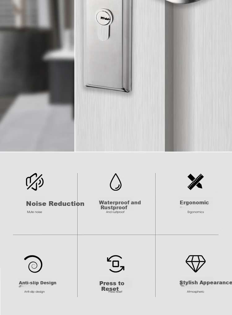 BLOSSOM Handle Lock, Interior Door Lock, Bedroom Wooden Door Lock, Brass Core Single Latch Door Lock, 5040-221 2