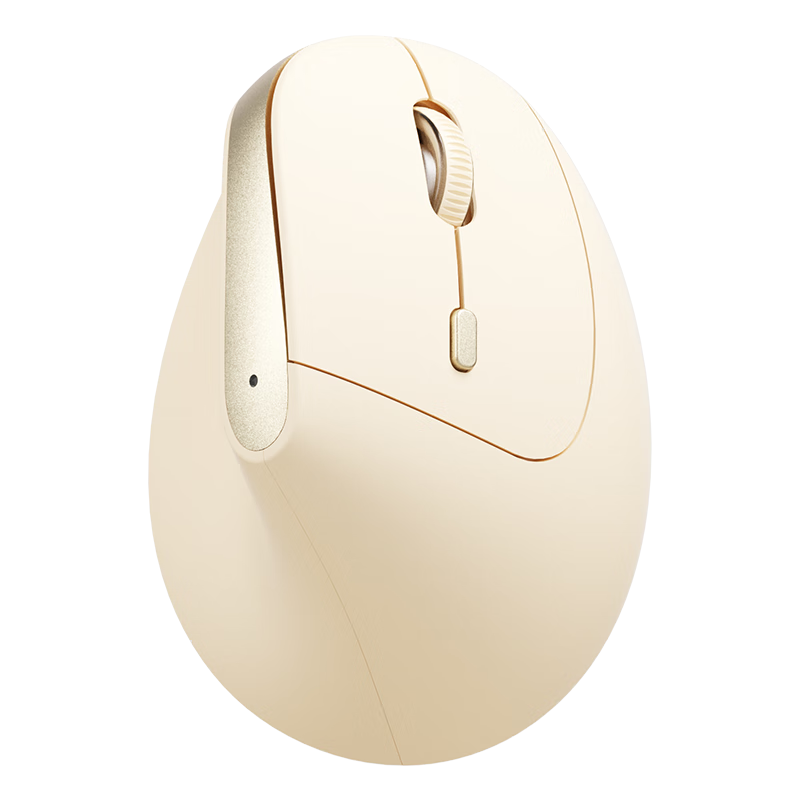 B.O.W Hangshi MW261L Mini Wireless Ergonomic Vertical Rechargeable Mouse Silent Office Laptop Desktop Business Universal Mouse Milk Tea Color