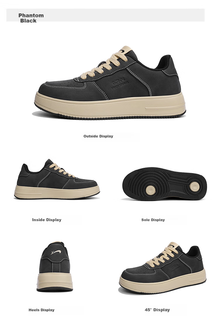 Guirenniao Men's Sneakers, Low-Top Sports Shoes, Soft-Soled Versatile Casual Shoes, Classic White Sneakers, Olive Brown, Size 43 22