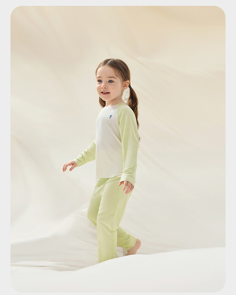 Babycare Camellia Children's Homewear Spring Summer Modal Lightweight Pajama Set Shell White 130 37