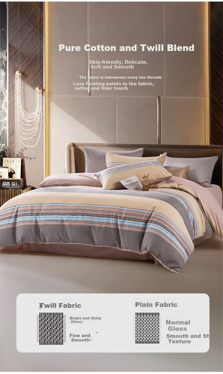 FUANNA Bedding Set, 100% Pure Cotton, Includes Bed Sheet And Duvet Cover, for King Size Bed, 230×229cm, Trajectory Patter 7