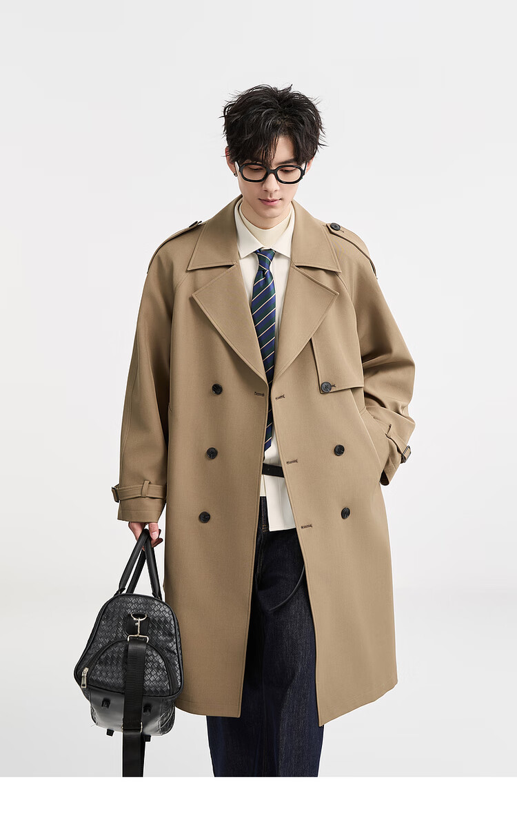 Earl Zuoer 2025 Autumn New Over-the-Knee Long Trench Coat Men's Business Casual Loose High-End Wrinkle-Resistant Non-Iron Overcoat 8