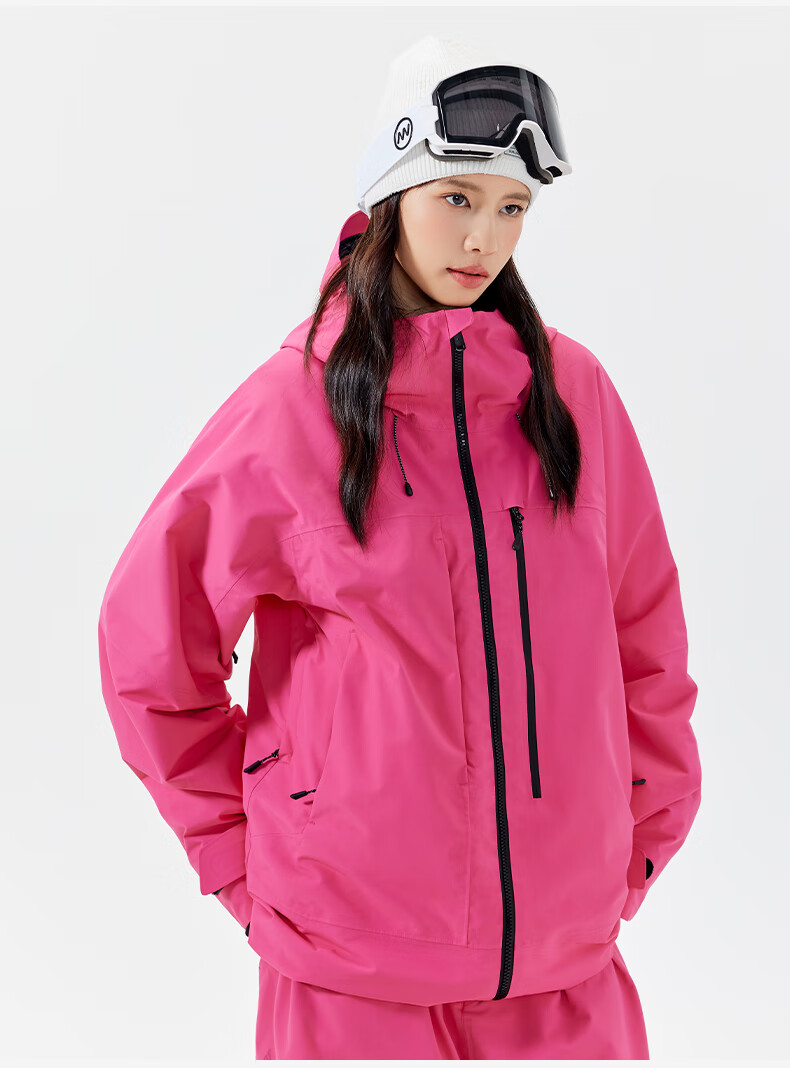 Nanend Skyline Unisex 3L Waterproof Arc Ski Jacket Cream Blue XS 46