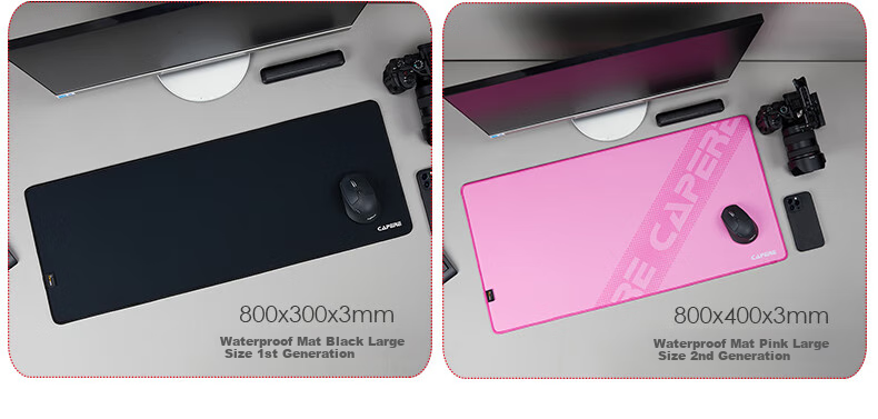 CAPERE Waterproof Nylon Mouse Pad, Cordura Coarse Surface Neutral Pad, Computer Accessory Gaming Mat, [Zhuifeng] Black 350x250x3mm Nylon Pad 6