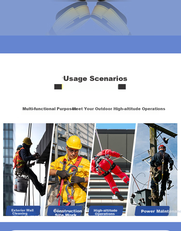 Guangjia Five-Point Safety Harness, Quick-Connect Type, for Outdoor High-Altitude Work, Fall Protection Safety Rope [Fast Delivery from Beijing Warehouse], Five-Point Single Small Hook 1.8 Meters 2