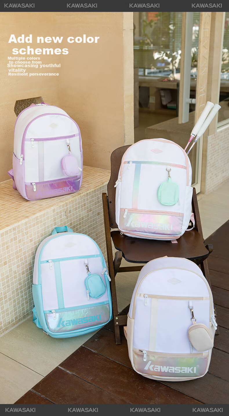 KAWASAKI Badminton Bag, Backpack, Sports Backpack, Casual Training Bag, B8224, Twilight Purple 5