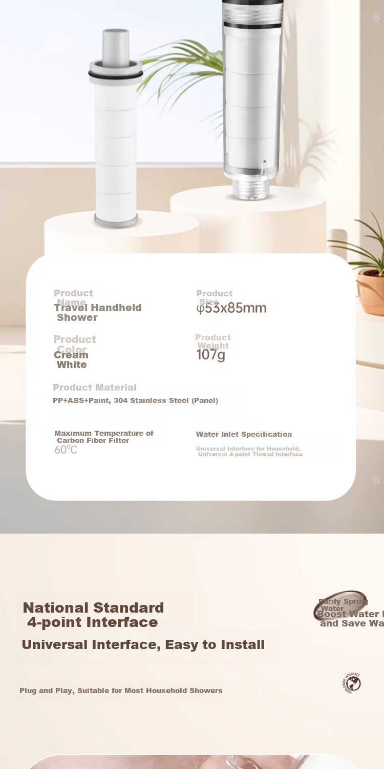 ILeddog [Germany] Filtered Water Shower Head with Pressure Boost, Handheld Shower Head for Students Abroad Aug-21 15