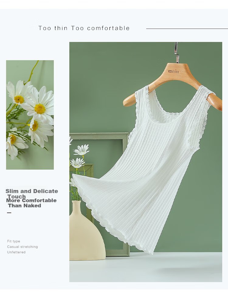 Hodo Japanese-Style Camisole, Women's Sexy Lace Undershirt, Breathable And Slimming, Elegant White, Size 170/95 5