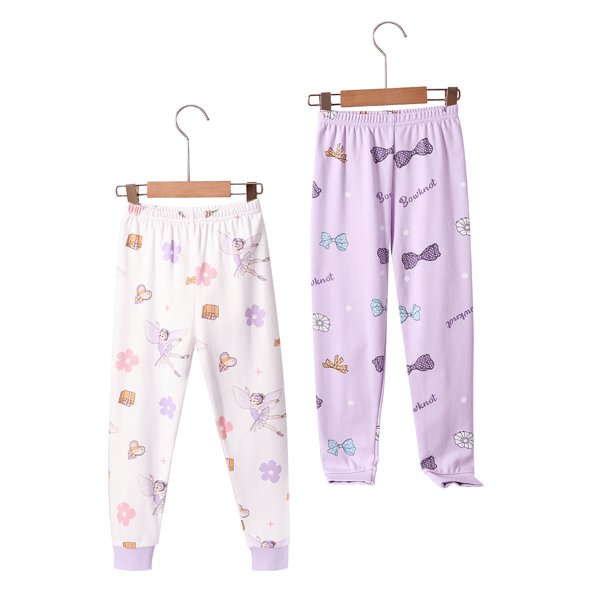 DEESHA Kids Thermal Cotton Long Johns 2-Pack Girls Baby Autumn Winter Warm Cotton Pajama Pants Youth Home Sleepwear