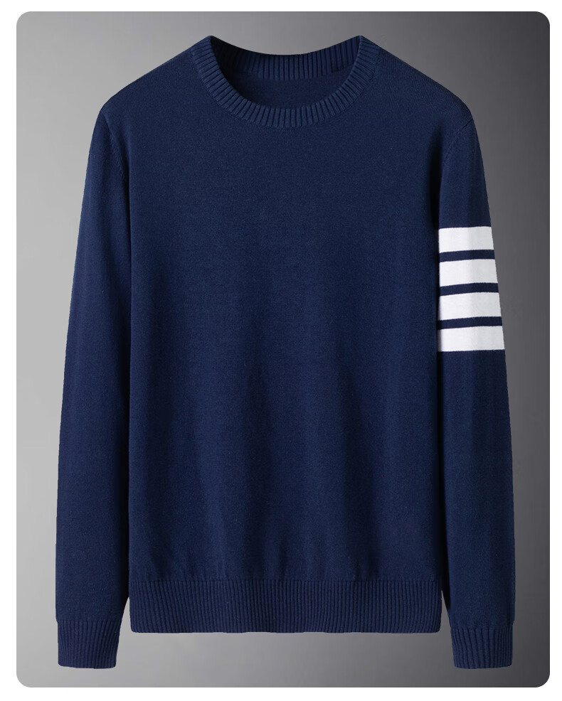Jeanswest Men's Autumn Winter Crew Neck Casual Thickened Warm Pure Cotton Sweater Fashion Youth Comfortable Knitwear 7