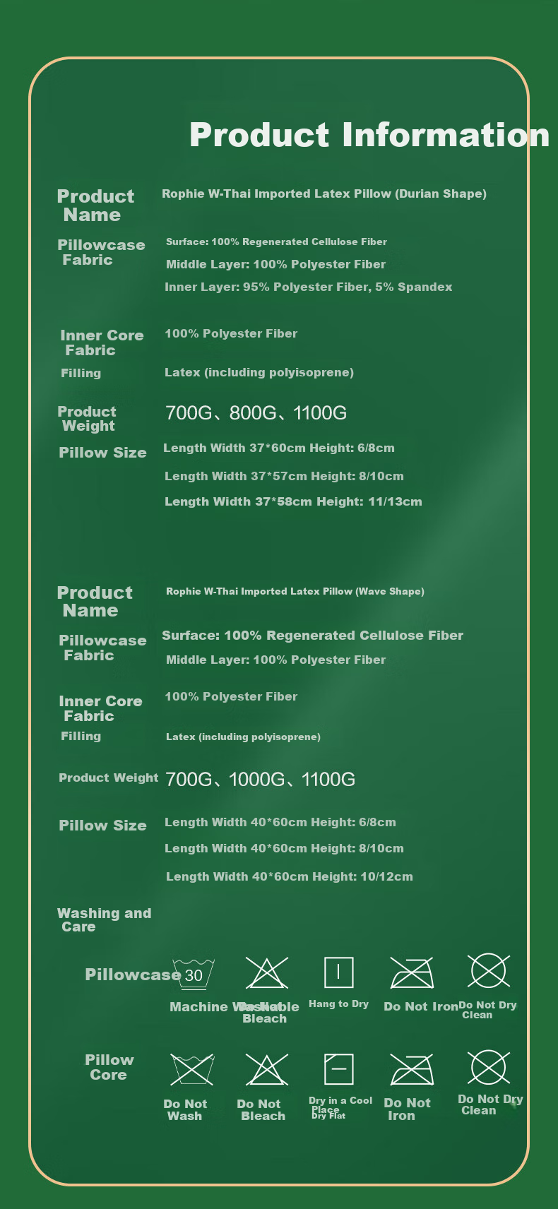 LUOLAI Home Textiles, Thai Latex Pillow, Imported Natural Latex Adult Neck Support Pillow Core, 40*60cm 10