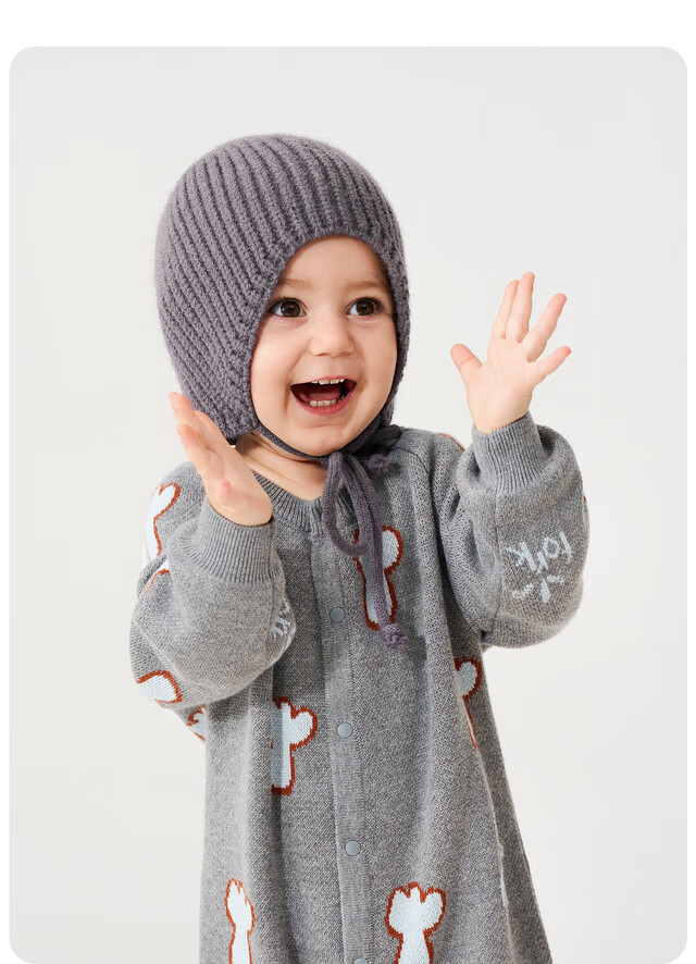 TONGTAI Baby Romper Spring and Autumn Pure Cotton Infant Clothing Children's Casual Knitted Jumpsuit Full Cotton Crawling Suit Gray 73cm 6