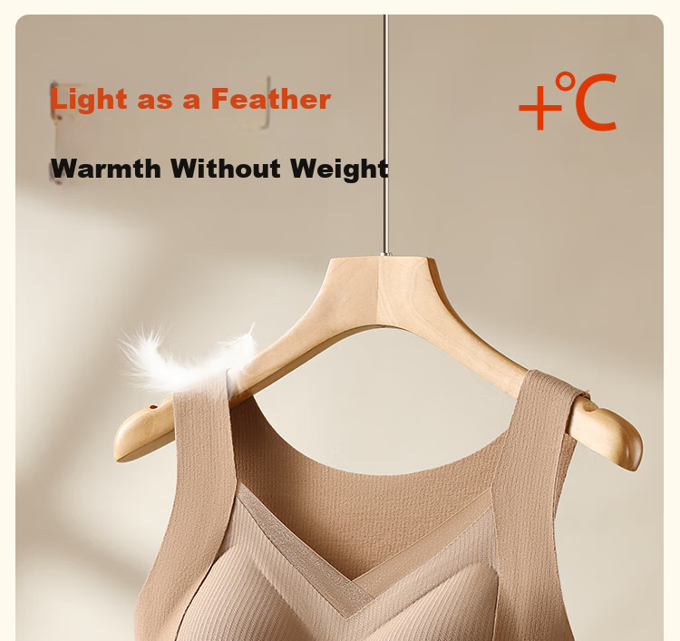 MiiOW Women's Thermal Underwear, Ladies' Wool And Silk Thermal Wear, Double-Sided Fleece, No Bra Needed, Warm Vest for Women, Suitable for Outdoor Wear 8