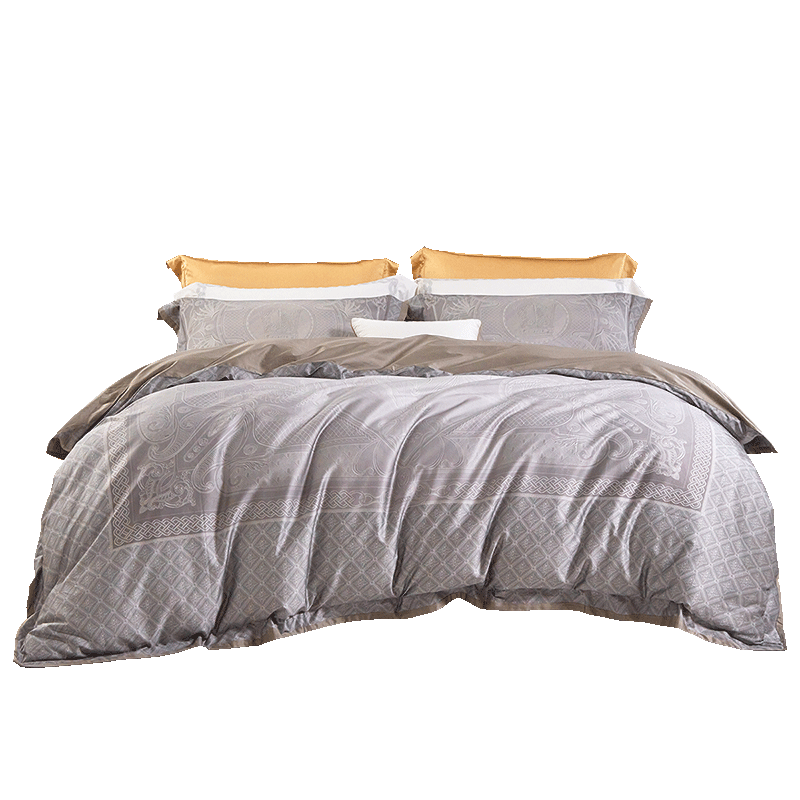 FUANNA 100s Double-Ply Long-Staple Cotton Sateen 4-Piece Bedding Set, Double, 203*229cm