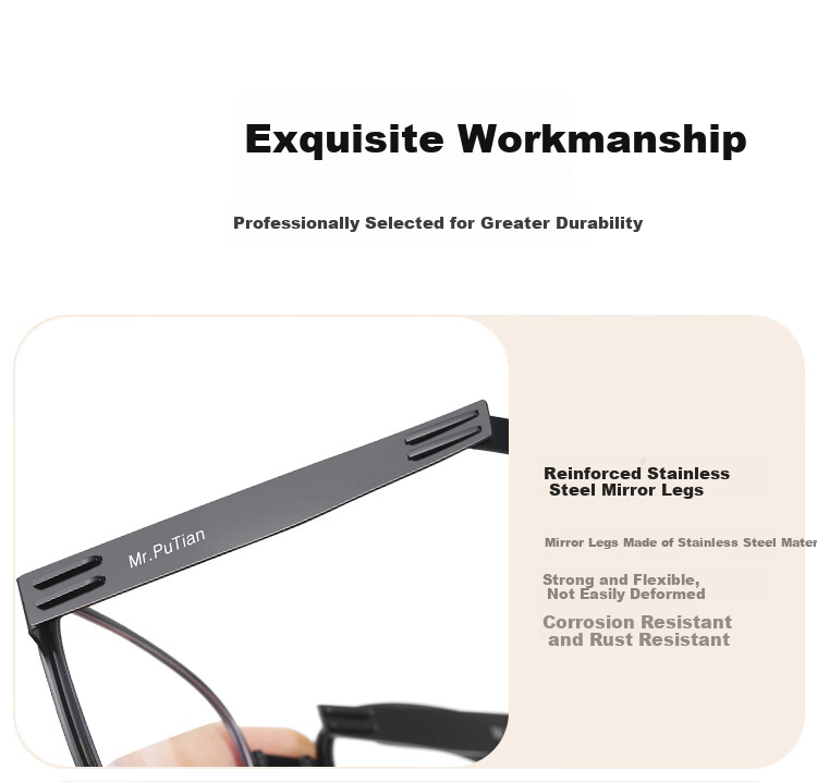Mr.PuTian Anti-Blue Light Reading Glasses for Men And Women, Foldable Portable Genuine Presbyopic Glasses for Elderly, 350 Degrees (For Ages 70 And Above) 8