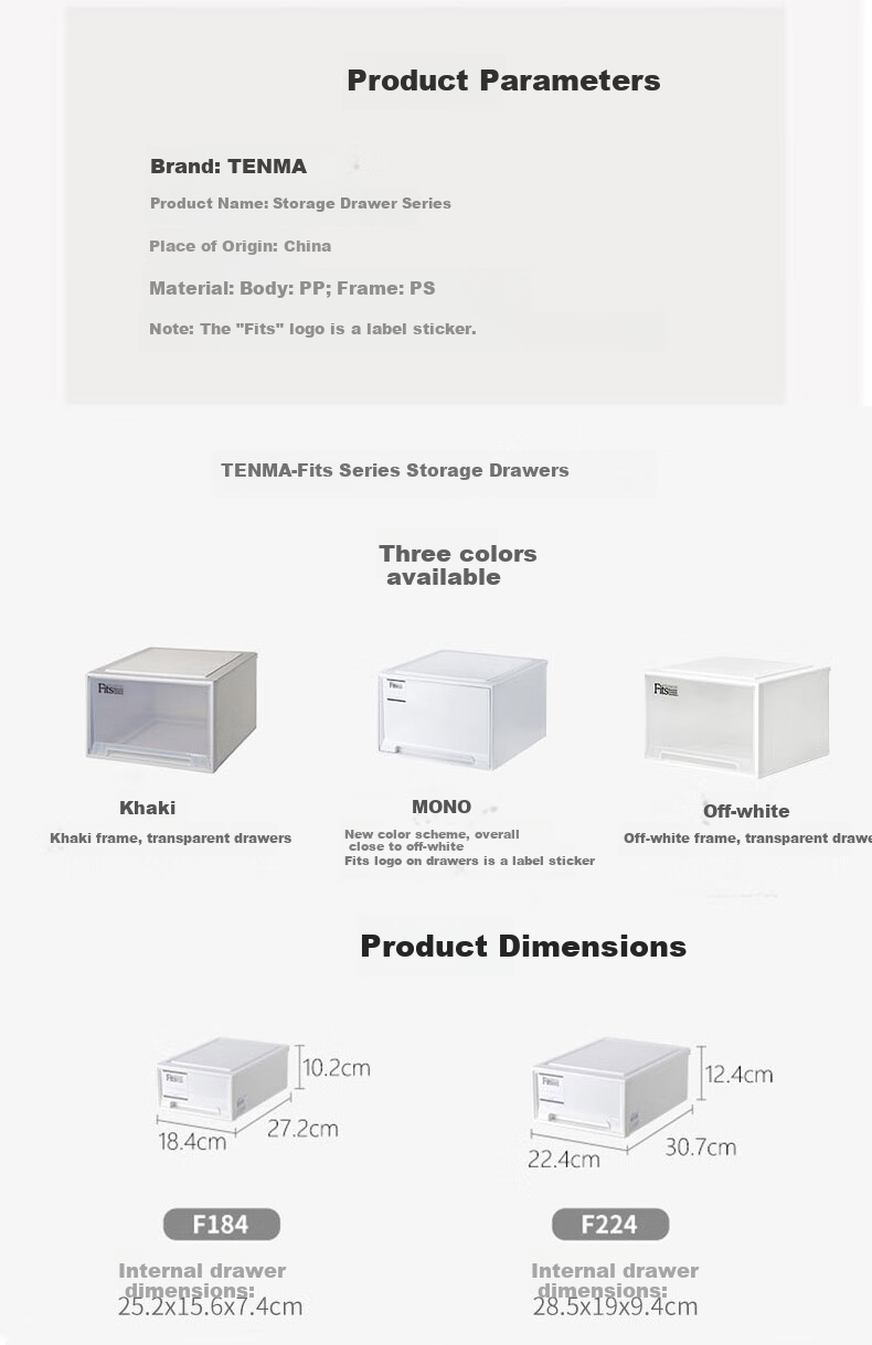 TENMA Modular Drawer Cabinet, Visible Storage Box, Underwear Organizer, Entryway Storage Drawer Unit 2