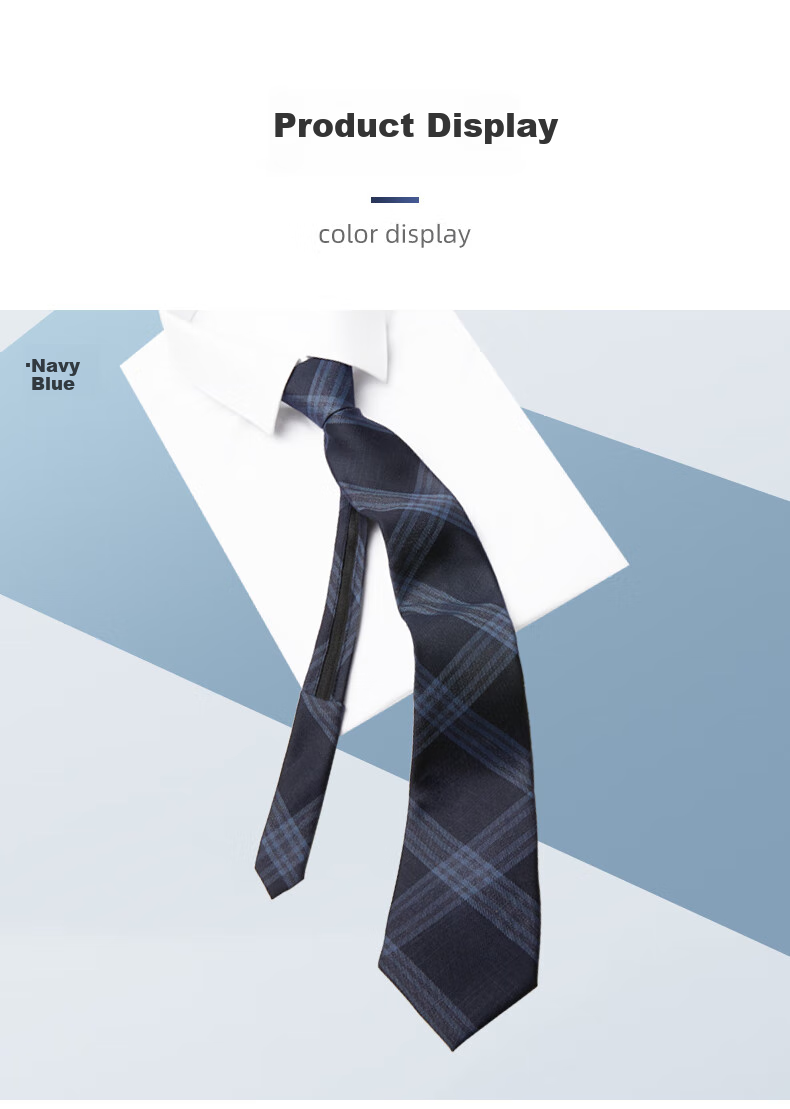 Luomeng Men's Pre-Tied Necktie, JK Business Gift, Versatile Lazy Style, 7cm Zipper, Casual Gift Box Packaging 7