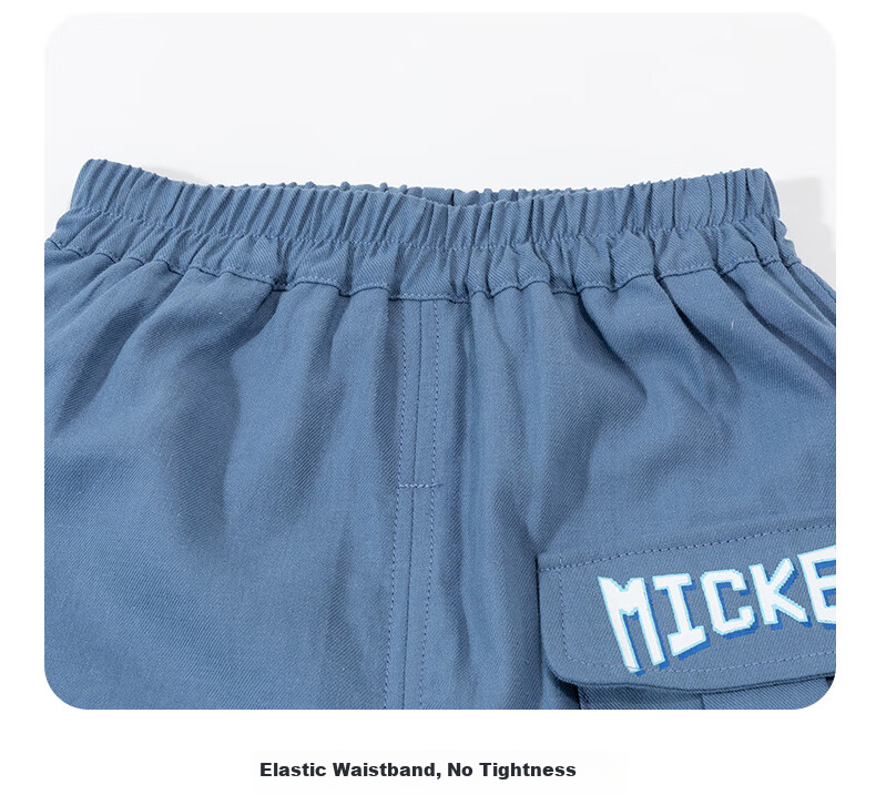 Disney Boys' Short Sleeve and Shorts Set Mickey Cartoon Casual Fashion Comfortable Breathable Summer New Blue Stripes Size 90 13