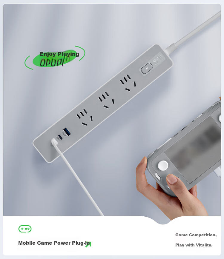 BULL 20W PD Apple Fast Charging Socket/power Strip/extension Cord Type-C+USB+6 Outlets Z Generation Total Length 1.8 Meters GN-Z1331U20J Master Switch 4