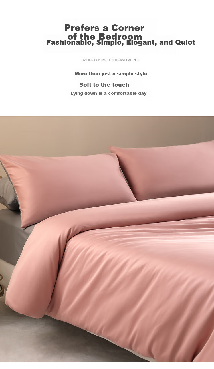 Dohia Pure Cotton Bedding Set of Four Pieces, 60-Count Pure Cotton Embroidered Bed Sheet And Duvet Cover Set, Bedding Kit for 1.8-Meter Bed, 229*230cm 7
