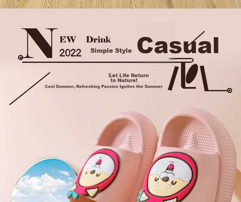 Huameijianbu Cartoon Dog Parent-Child Bathroom Indoor And Outdoor Wear Soft Elastic Slippers Children's Style HM901817 Pink Size 190 2