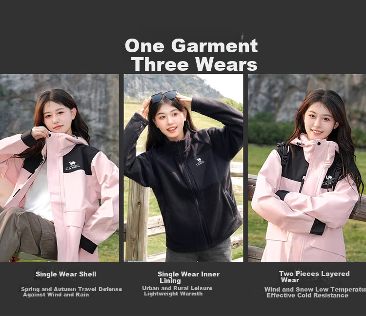 CAMEL Outdoor Jacket, Classic Workwear ICON Three-In Fleece Inner Liner, Mountaineering Suit, M Size 2