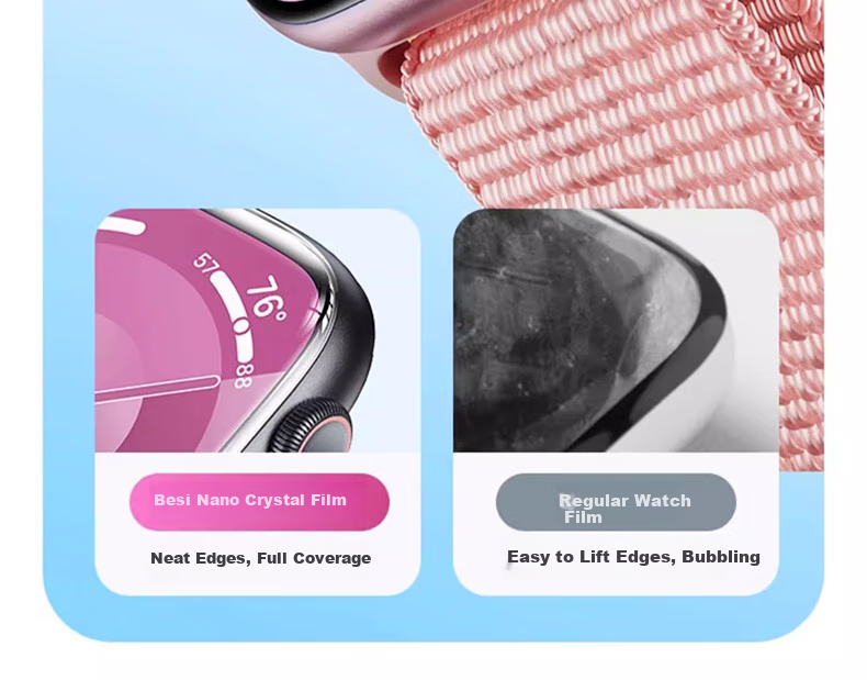 BASEUS [Edge Protection Compensation] Compatible with Apple Watch S12 Protective Film, S12 Watch Film, S11 Universal Apple Watch Protective Film, S10 Protective Film, Apple Watch Double Layer 14