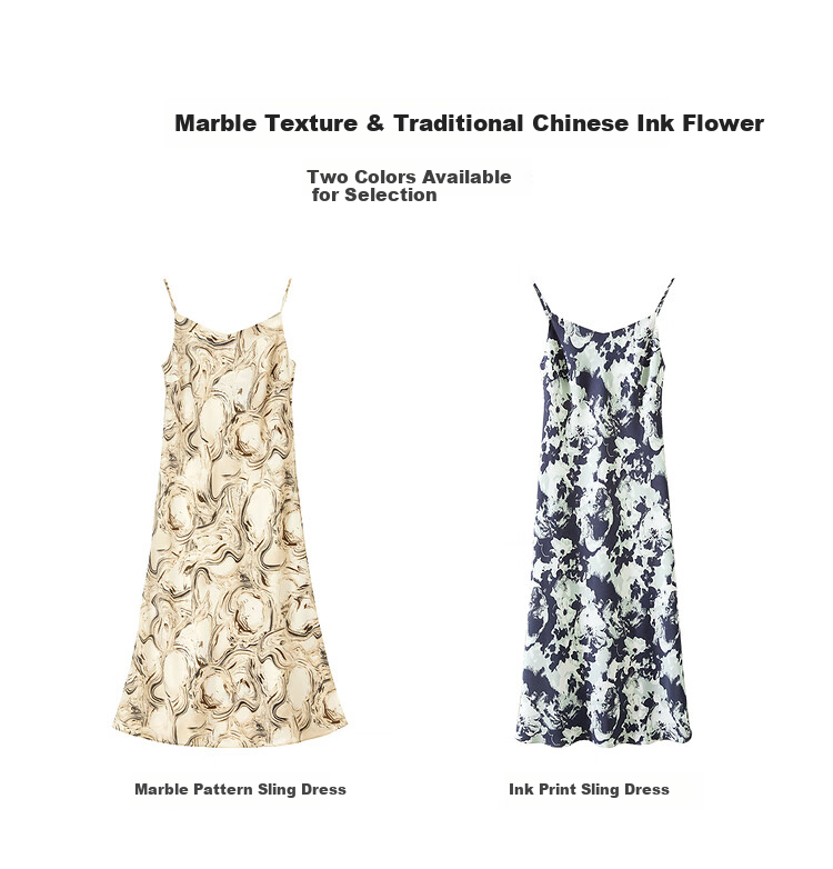 Sentubila Spring And Autumn French Floral Print Spaghetti Strap Dress Elegant Goddess Style Sexy Slimming Dress Apricot Base Floral Pattern Size S 2