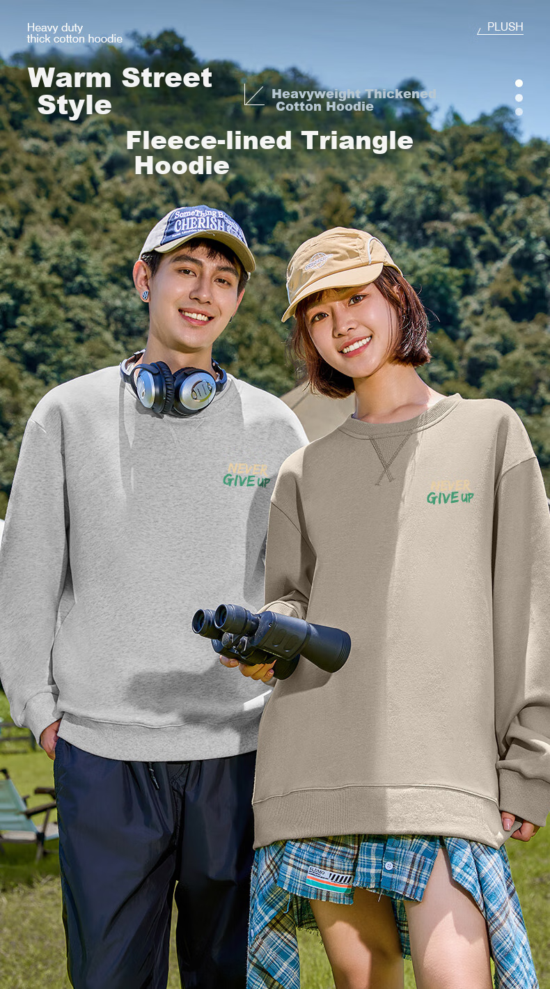 Baleno Hoodless Sweatshirt for Men, Spring And Autumn Trendy Loose-Fitting Pullover Top, Sports Simple Casual Couple Jacket 3