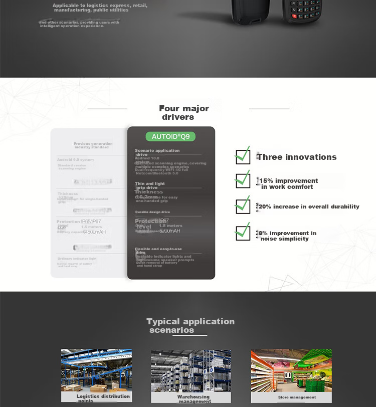 Seuic AUTOID Q9C Premium Handheld Data Terminal PDA, Android Collector, Industrial Phone for E-Commerce ERP Warehouse Inventory, QR Code Scanner, Dongda Integration AI Algorithm 1
