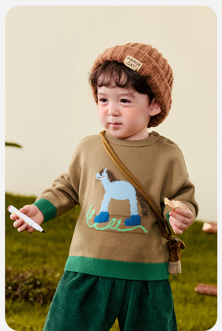 Minibala Bala Boys and Girls Sweater 2025 Winter Baby Embroidered Knitwear Infant Pullover Outerwear Sweater 11