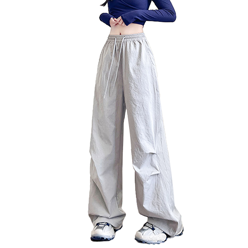 BOPRUIEY Women's Quick-Dry Work Pants 2025 New Autumn Curved Blade Pants American Casual Sports Loose Wide-Leg Pants