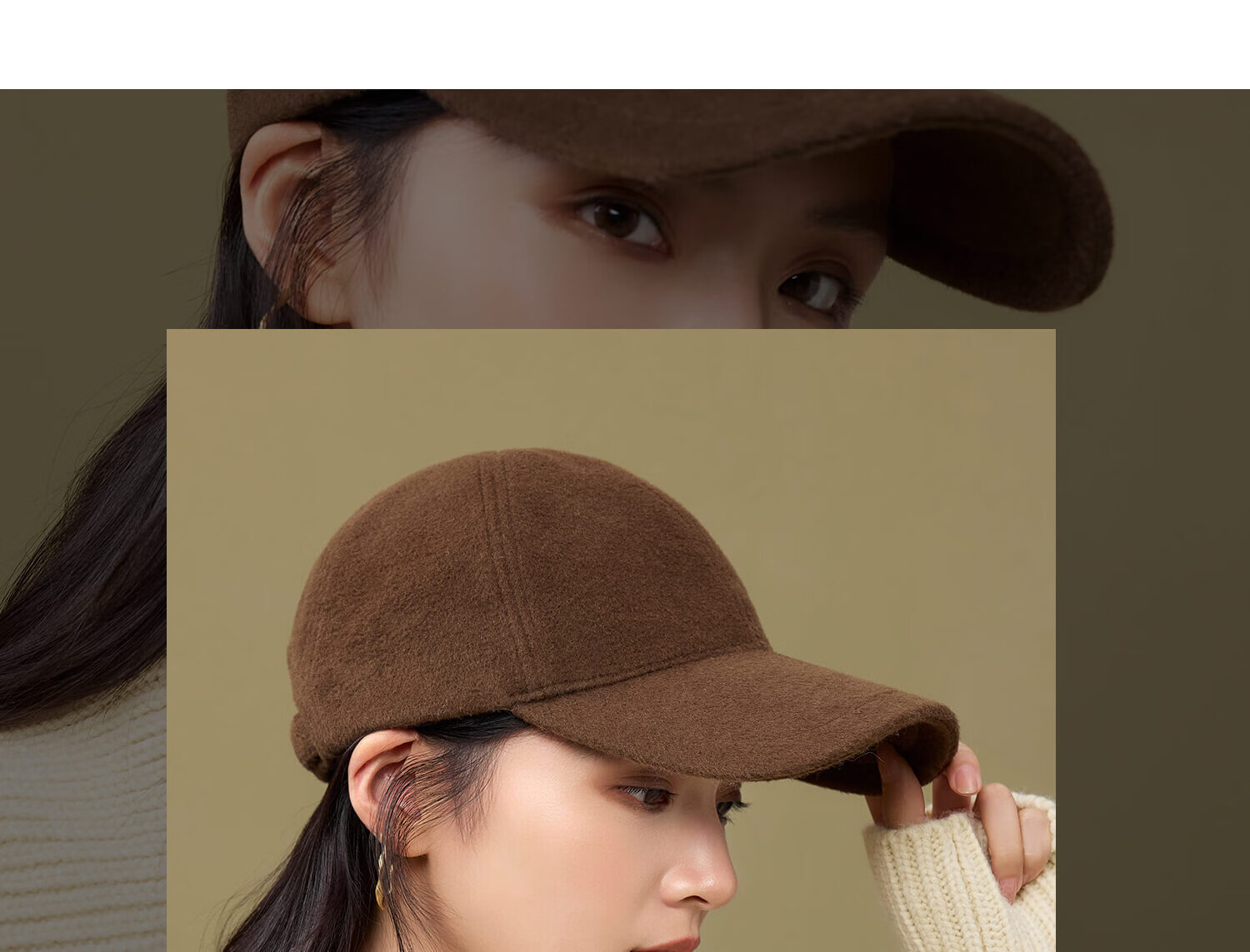 Siggi Pure Wool Baseball Cap Autumn Winter Women's British Retro Stylish Face-Slimming Windproof Warm Versatile Duckbill Hat 13